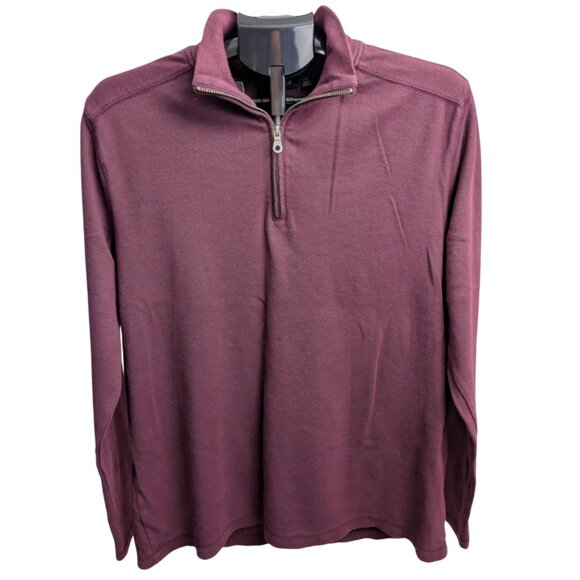 Apt. 9 Men's Burgundy Quarter-Zip Pullover, Size Large - Picture 1 of 11
